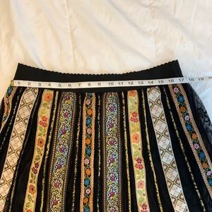V Cristina Black Boho Lace Ribbon Skirt